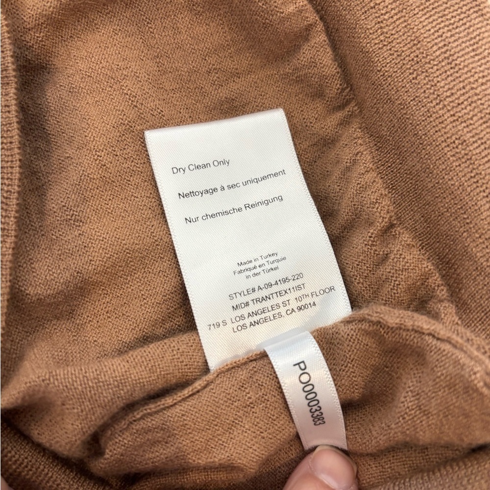 Anine Bing Cashmere Merino Wool Valerie Sweater Tan V Neck size XS - Picture 10 of 11